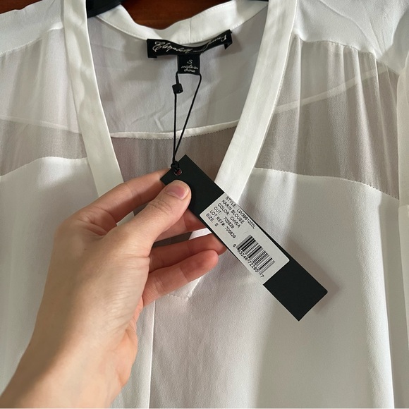 NWT Karin Silk Blouse in Chalk White - Picture 3 of 4